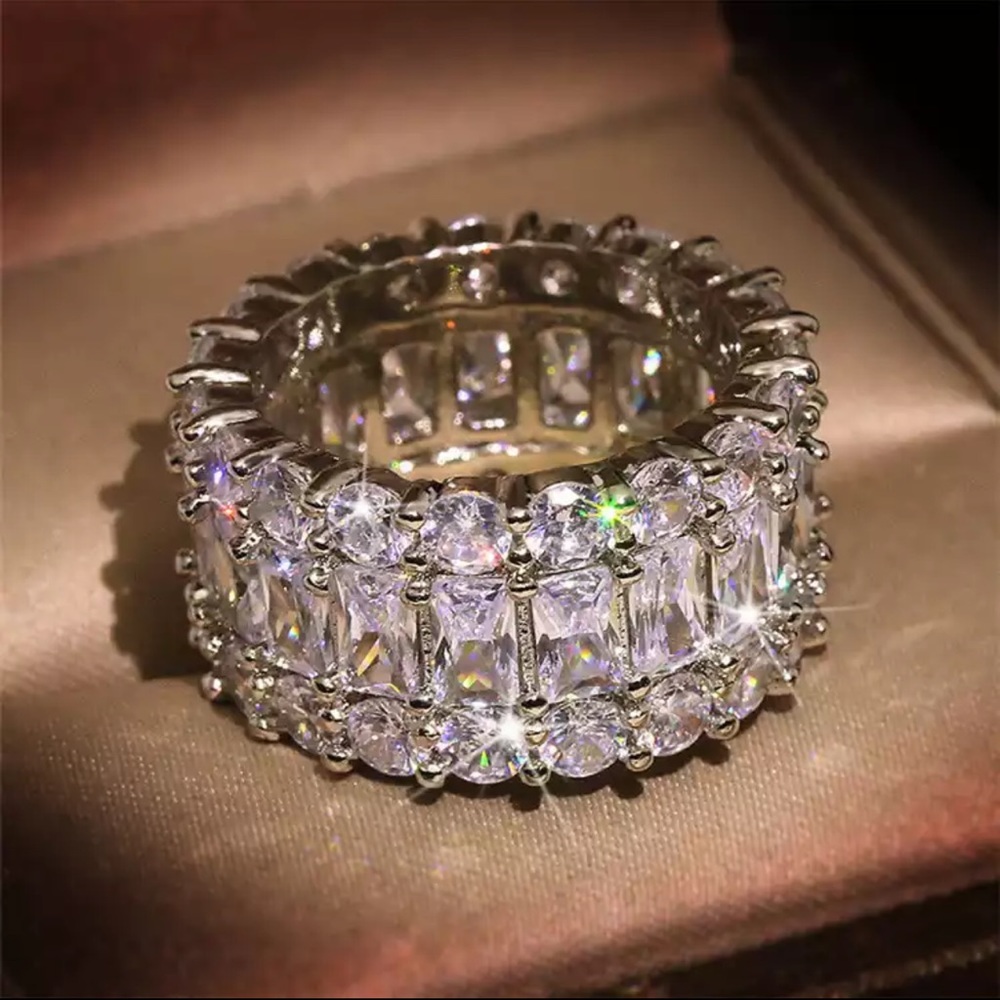 S925 Silver Fashion Cubic Zirconia Luxury Ring - Picture 2 of 4